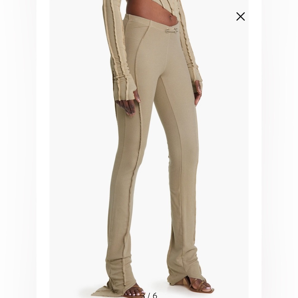 Sami Miro Vintage Asymmetric Extralong Rib Pants — image 3 of 8